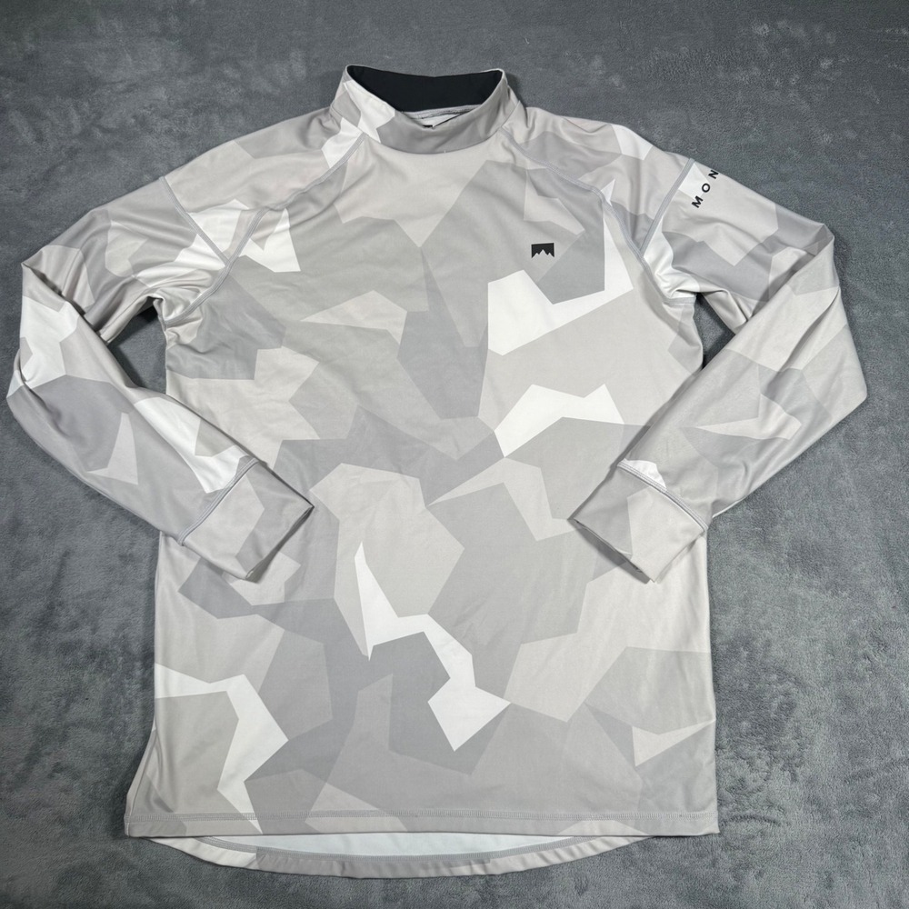 Montec Mock Neck Long Sleeve Sz M Sweatshirt Shirt Camo Base Layer Performance